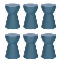 Conjunto com 6 Banquetas Sili Azul/Lazuli Conjunto com 6 Banquetas Sili Azul/Lazuli