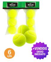 Conjunto com 6 Bolas de Tênis Esportivas em Feltro Ideal para Quadra e Treinamento Conjunto com 6 Bolas de Tênis Esportivas em Feltro Ideal para Quadra e Treinamento