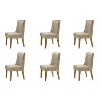 Conjunto com 6 Cadeiras Apolo Luxo Linho Turim e Imbuia Conjunto com 6 Cadeiras Apolo Luxo Linho Turim e Imbuia