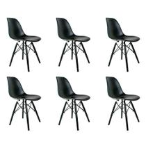 Conjunto com 6 Cadeiras Charles Eames Preto Conjunto com 6 Cadeiras Charles Eames Preto