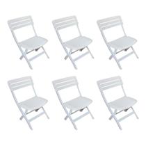Conjunto com 6 Cadeiras Dobravél Ripada Diamantina Branco