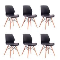 Conjunto com 6 Cadeiras Eames Eiffel Rubi Preto