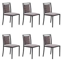 Conjunto com 6 Cadeiras GrÃcia II Linho Bege