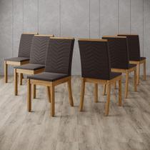 Conjunto com 6 Cadeiras Isa para Sala de Jantar Henn - Nature/Marrom Conjunto com 6 Cadeiras Isa para Sala de Jantar Henn - Nature/Marrom