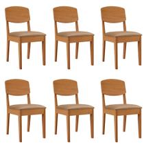 Conjunto com 6 Cadeiras MDF Copper para Sala de Jantar Moderna Mobília