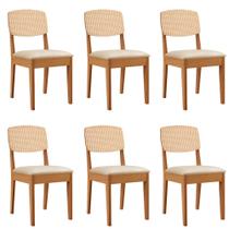 Conjunto com 6 Cadeiras MDF Copper Premium para Sala de Jantar Moderna Mobília
