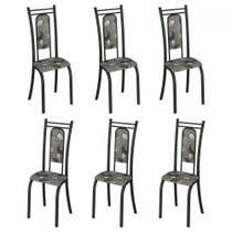 Conjunto Com 6 Cadeiras Paris Martelado Grafite Teixeira Grafite Conjunto Com 6 Cadeiras Paris Martelado Grafite Teixeira Grafite