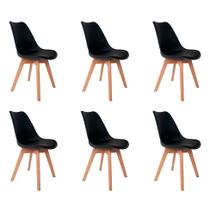 Conjunto com 6 Cadeiras Saarinen Wood Preto