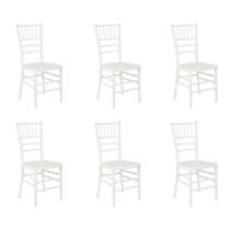 Conjunto com 6 Cadeiras Tiffany Branco