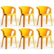 Conjunto com 6 Cadeiras Una Amarelo/Mostarda Conjunto com 6 Cadeiras Una Amarelo/Mostarda