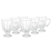 Conjunto com 6 Caneca Transparente 190ml Com Alça Para Mesa Posta Conjunto com 6 Caneca Transparente 190ml Com Alça Para Mesa Posta