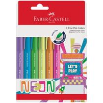 Conjunto com 6 Canetas Fine 0.4mm Neon - Faber-Castell