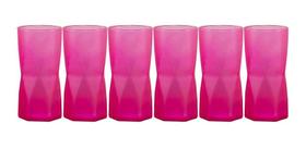 Conjunto Com 6 Copos Rombus Neon Rosa 465ml - Libbey - Globimport