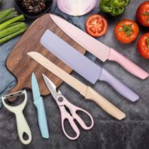 Conjunto Com 6 Facas De Inox Para Cozinha