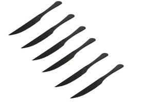 Conjunto com 6 facas de mesa aço inox preto - Casa Ambiente