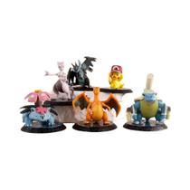 Conjunto com 6 Figuras de Ação Pokémon - Pikachu, Charizard, Blastoise, Squirtle e Bulbasaur