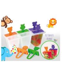 Conjunto com 6 formas para fazer sorvete/picolé Bicholé Injetemp