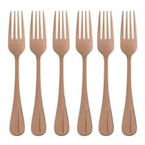 Conjunto com 6 Garfos Para Mesa Aço Inox Rose Gold Positano 20x4,5x0,3cm Lyor