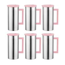 Conjunto Com 6 Garrafas Para Bebidas Mantém Fresco Rosa