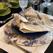 Conjunto com 6 guardanapos linen Garden marinho
