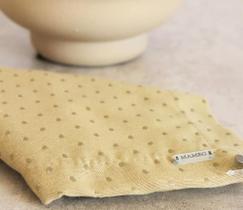 Conjunto com 6 guardanapos poa caqui mameg