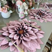 Conjunto com 6 jogos americano dália rose 3D