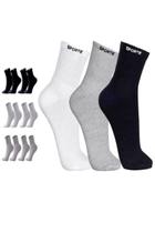 Conjunto com 6 Pares de Meias Esportivas Cano Longo Conjunto com 6 Pares de Meias Esportivas Cano Longo