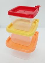 Conjunto Com 6 Potes Conect Quadrado Plasutil Aproveite