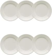 Conjunto com 6 Pratos de Sobremesa Biona Donna Branco Branco 18 Cm AE03-5002