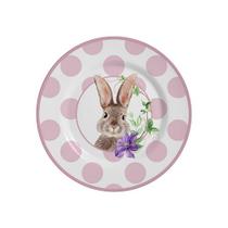 Conjunto com 6 Pratos de Sobremesa Coelha Amy Pascoa Ø21cm