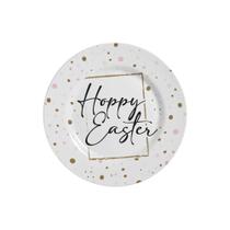 Conjunto com 6 Pratos de Sobremesa Happy Easter D Pascoa Ø21cm