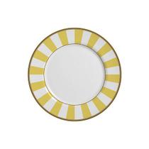 Conjunto com 6 Pratos de Sobremesa Stripe Amarelo Ø21cm