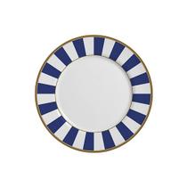 Conjunto com 6 Pratos de Sobremesa Stripe Azul Ø21cm