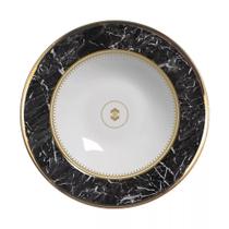 Conjunto com 6 Pratos Fundo Marble Preto Ø25cm