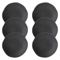 Conjunto Com 6 Pratos Fundo Orgânico Preto Matte 21,2cm Porto Brasil