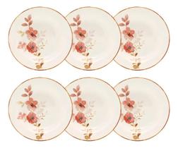 Conjunto Com 6 Pratos Fundos 21,5cm Donna Chá Das 5 Biona