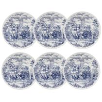 Conjunto com 6 Pratos Fundos Biona Oxford Cena Inglesa 22cm
