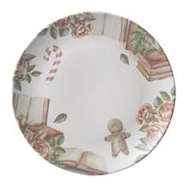 Conjunto com 6 Pratos Raso Coup Stoneware Postais de Natal Ø26cm Conjunto com 6 Pratos Raso Coup Stoneware Postais de Natal Ø26cm