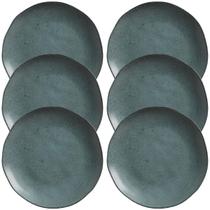 Conjunto Com 6 Pratos Raso Orgânico Petroleum 26,5cm Porto Brasil Conjunto Com 6 Pratos Raso Orgânico Petroleum 26,5cm Porto Brasil