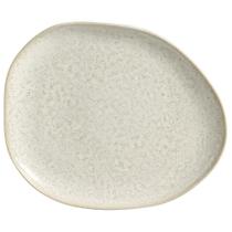 Conjunto com 6 Pratos Raso Oval Orgânico Vanilla 31x24x2,5cm - Porto Brasil Cerâmica