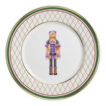 Conjunto Com 6 Pratos Raso Soldadinhos Filete Ouro 29Cm