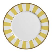 Conjunto com 6 Pratos Raso Stripe Amarelo Ø29cm