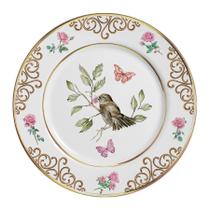 Conjunto com 6 Pratos Raso Sweet Bird Filete Ouro Ø29cm