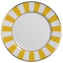 conjunto com 6 pratos rasos stripe amarelo 1ª linha