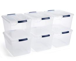 Conjunto com 6 Recipientes de Armazenamento Plástico Rubbermaid Cleverstore 32L