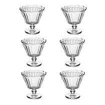 Conjunto com 6 Taças de Sobremesa de Vidro Flor 150ML