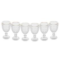 Conjunto com 6 Taças para Suco e Água Gold Line com Fio Dourado Roman 345ml - Wolff Conjunto com 6 Taças para Suco e Água Gold Line com Fio Dourado Roman 345ml - Wolff