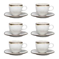 Conjunto Com 6 Xícaras Cha 220Ml Com Pires Ruo Maresia Oxford