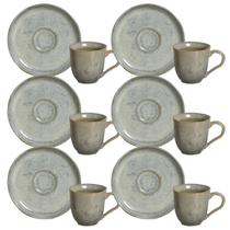Conjunto Com 6 Xícaras De Café Com Pires Bio Green Granite 100ml Porto Brasil Conjunto Com 6 Xícaras De Café Com Pires Bio Green Granite 100ml Porto Brasil
