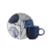 Conjunto com 6 Xícaras de Café com Pires Coup Stoneware New Blue 97ml